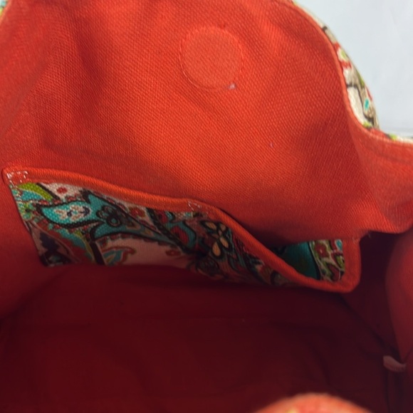 Spartina 449 Paisley Floral Large Shoulder Bag Turquoise & Orange - Picture 13 of 16